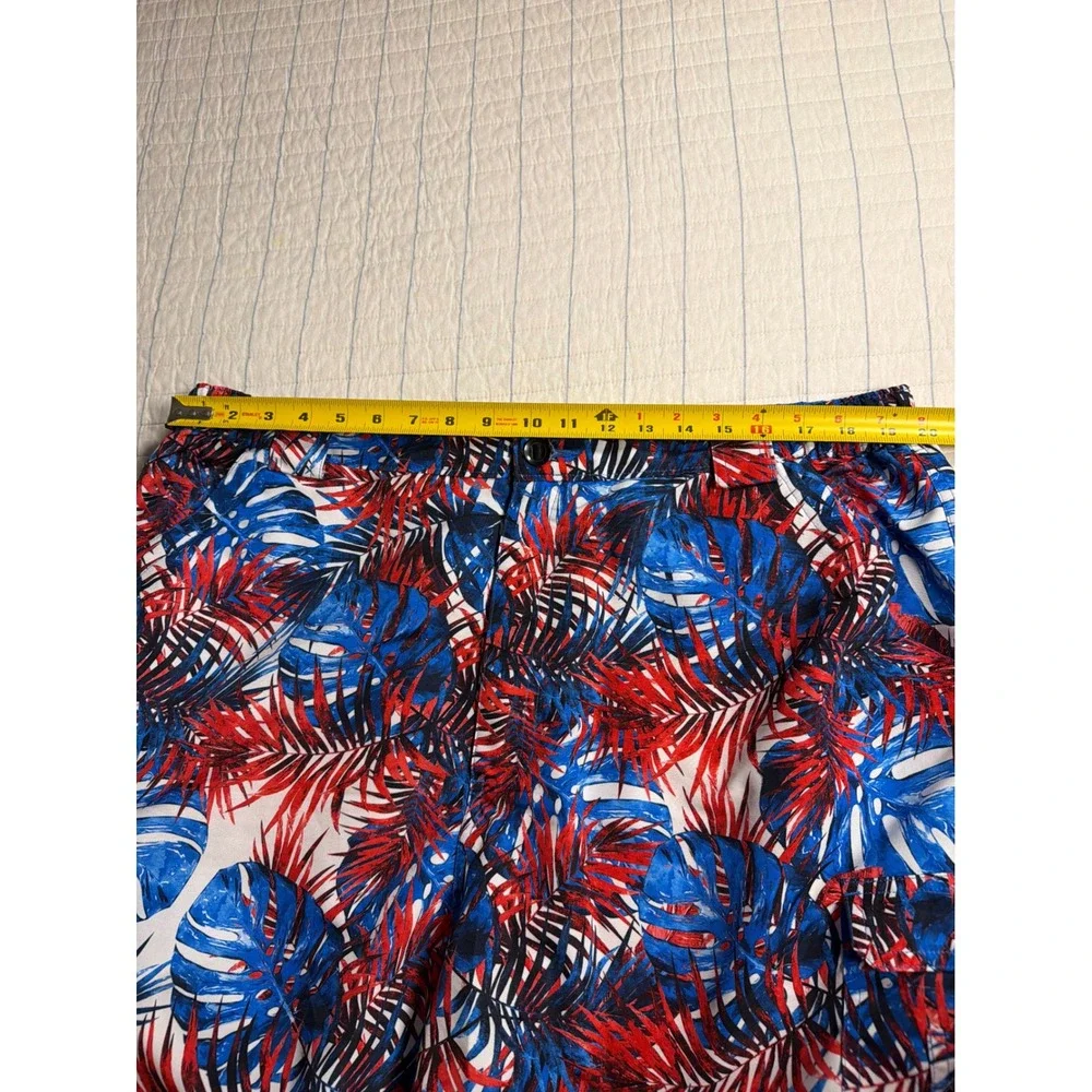 Reel Legends Mens Tropical Palm Cargo Board Shorts Blue Red White XL‎ Fishing